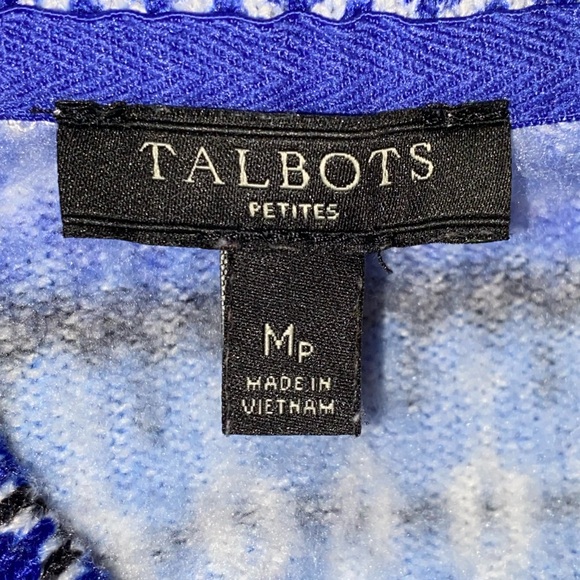 Talbots Fair-Isle Funnel Neck Long Sleeve Pullover Sweater Size M Petite - Picture 10 of 11